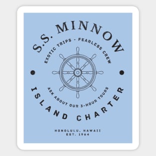 S.S. Minnow Island Charter - modern vintage logo Sticker